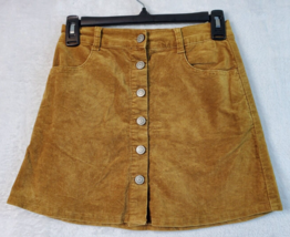 Brandy Melville Skirt Womens Small Yellow Cotton Pockets Belt Loops Butt... - $17.58
