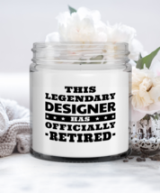 Designer Retirement Candle - This Legendary Has Officially - Funny 9 oz Hand  - £15.99 GBP