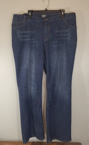 Primary image for Women's J Jill Plus Size Dark Wash Stretchy 20W Denim Blue Jeans
