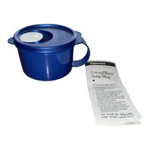 Blue Tupperware Crystalwave Soup Mug Microwave Vented Seal 2 Cups *New - £14.94 GBP