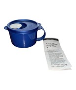 Blue Tupperware Crystalwave Soup Mug Microwave Vented Seal 2 Cups *New - £15.16 GBP