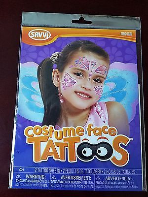 Costume Face Tattoos - 2 Temporary Tattoo Sheets - $2.79