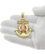 Lady Guadalupe Virgin Mary Anchor Pendant Charm 10k Yellow Rose Gold 2.4... - $19,642.55 MXN