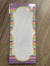 Purple Stripes Note Pad Shopping List Magnetic Memo To Do List NEW - £3.40 GBP