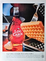 Log Cabin Syrup waffles eggs chicken breakfast-1962 Vintage Print Ad - $8.91