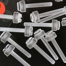 Pack of 60 Transparent Clear Plastic Acrylic Thumbscrews, slotted+knurle... - $18.80