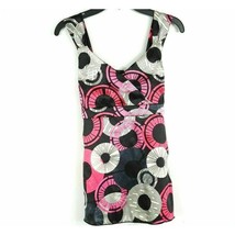 Cato Girls L 12-14  Top Blouse Shirt Sleeveless Pullover Black Pink Tie Back - £10.38 GBP
