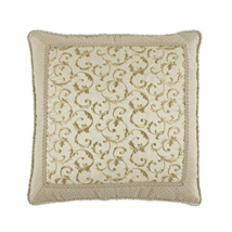 Croscill Daphne Euro Pillow Sham Gold Embroidered European 26x26&quot; Open Package - £43.89 GBP