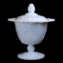 Colony Harvest Milk Glass Footed Candy Dish &amp; Lid Mid-Century Home Decor... - $24.70