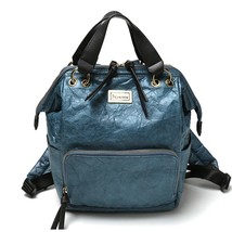 New Backpack Vintage Kraft Paper Student School Bag for Girl Large Capacity Wash - £43.79 GBP