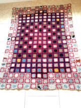 Vintage Hand Made Crocheted Throw/Afghan, Nice Colors, 67&quot; x 48&quot;, BB6 - £17.81 GBP