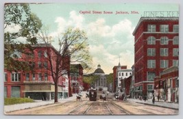 Postcard Capitol Street Scene Jackson Mississippi ca.1911 - £129.85 GBP