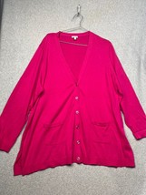 Talbots Cardigan Sweater Womens Plus Size 3X Button Up Pink Casual Solid Simple - £29.49 GBP