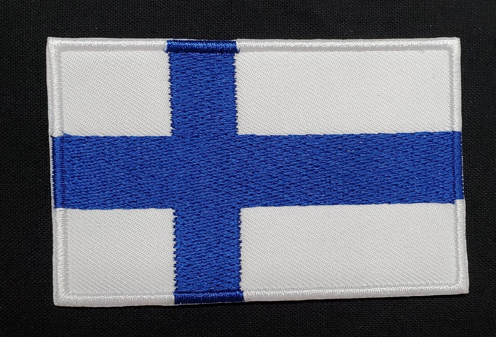Finland Flag Patch – Iron-On Embroidered Badge, New