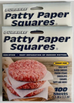 2 New Non-Stick Patty Paper Parchment Squares 200 Sheets-Burgers/Cheese/... - £12.55 GBP