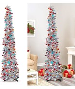 Christmas Tree 5Ft Artificial Christmas Tree Decorations Pencil Xmas Tre... - £40.33 GBP