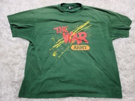 80s 90s ARMY THE WAR XL T-Shirt Single-Stitch Splatter Paint Art Militar... - £7.20 GBP