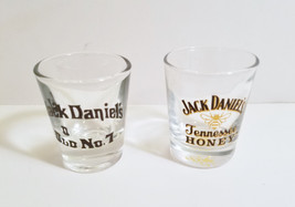 2 JACK DANIELS SHOT GLASSES: OLD NO.7 &amp; TENNESSEE HONEY - 2 OZ - £6.08 GBP