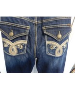 SEVEN 7 Blue Jeans Embroidered Embellished sz 12 Boot Cut Thick Double S... - £23.85 GBP