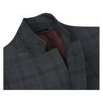Men Renoir Suit Super 140 Wool Side Vent Classic Fit English Plaid 559-2 Gray image 8