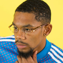 Men Vintage Retro Eyewear Hip Hop Clear Lens Oval Wood Gold Frame Glasses - $19.35