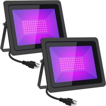 Black Lights 100W LED Black Purple Lights Flood Light with Plug(6ft Cable) - £29.24 GBP