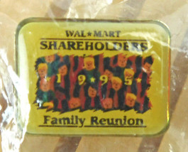 Vtg Wal-Mart Shareholders Family Reunion Metal Pin Pinback Union Made USA NIP - £12.86 GBP