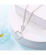 Mother&#39;s Day 925 Sterling Silver Moments O Pendant T-bar Necklace Length... - $66.54 CAD