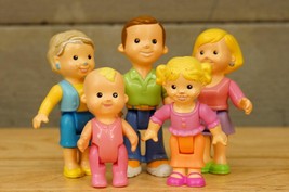 Vintage Toy Lot Fisher Price My First Dollhouse Dolls Family Hard Plastic - £27.60 GBP