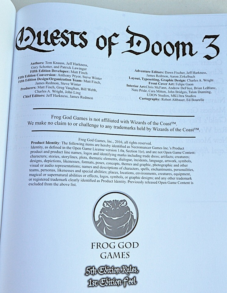 Quests of Doom 3 5th Ed D&D Compatible 5e Hardback Lost Lands Modules Frog God Item image 4