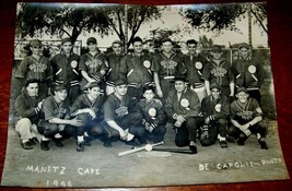 Vintage 1946 Manetz Cafe Baseball Team Large Sepia Tone Photo Italian American - £21.11 GBP