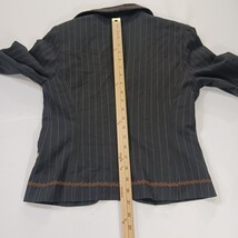 Yank American BAU1184 Youth Gray Orange -Pinstripe Embroidered Blazer Size 7/8 image 7