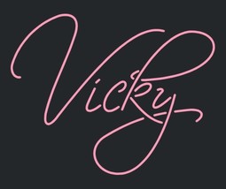 Vintage &#39;Vicky&#39; Art Light Neon Sign 22&quot;x19&quot; - £155.02 GBP