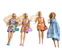 4 Barbie Dolls 12&quot; Ear Rings 1998 Head/1966 Body-Mattel, 1 1966 body w/1976 head - $27.71