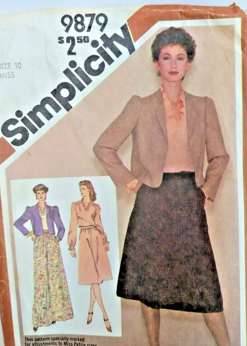 Vintage Sewing Pattern Misses Jacket, Blouse, Skirt Simplicity Pattern #9879 - £3.13 GBP