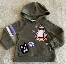 Cat &amp; Jack Girls Green Pink Bulldog Vintage Hoodie Long Sleeve Shirt 18 ... - $100.46 MXN