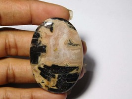 Black Crazy lace agate Gemstone Natural Black Crazy lace agate Cabochons Handmad - £14.25 GBP