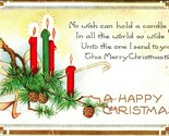 A Happy Christmas Candles on Branches Unused UNP Whitney Made DB Postcar... - $14.22