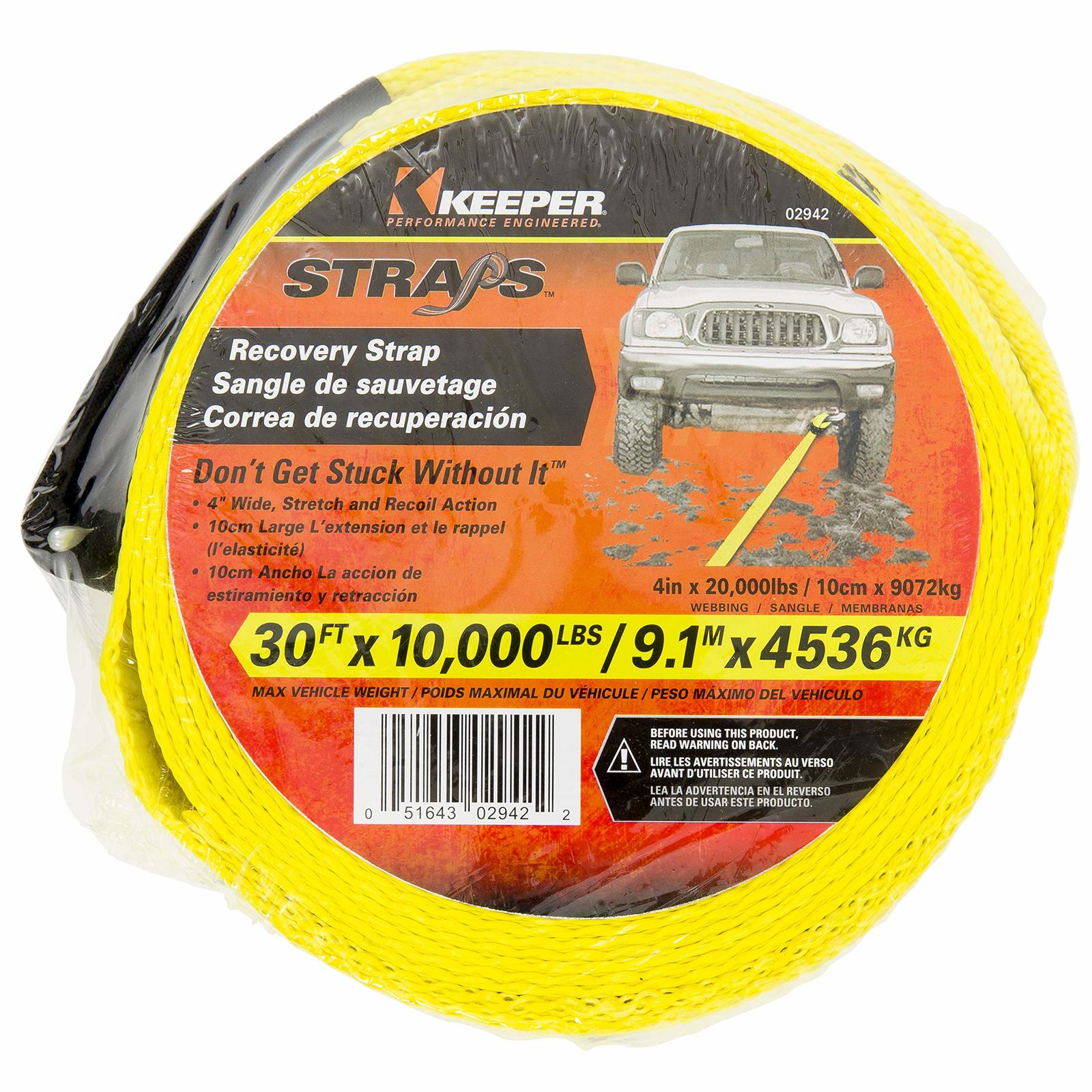 KEEPER - 4&quot; x 30 Emergency Vehicle Towing and Recovery Strap - 10,000 l... - $42.50