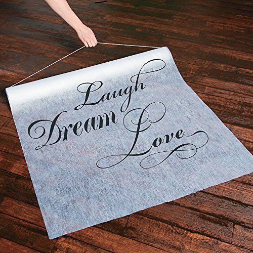 Laugh, Dream, Love Polyester 100&#39; X 3&#39; Aisle Runner - $25.63