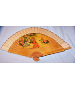 Vintage Wooden, Fabric Hand Fan-Scenes of Bullfighter, Flamenco Dancers - £18.15 GBP