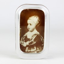 Victorian Girl Photograph Under Glass Paperweight, New York Pyro Art Co ... - $22.50