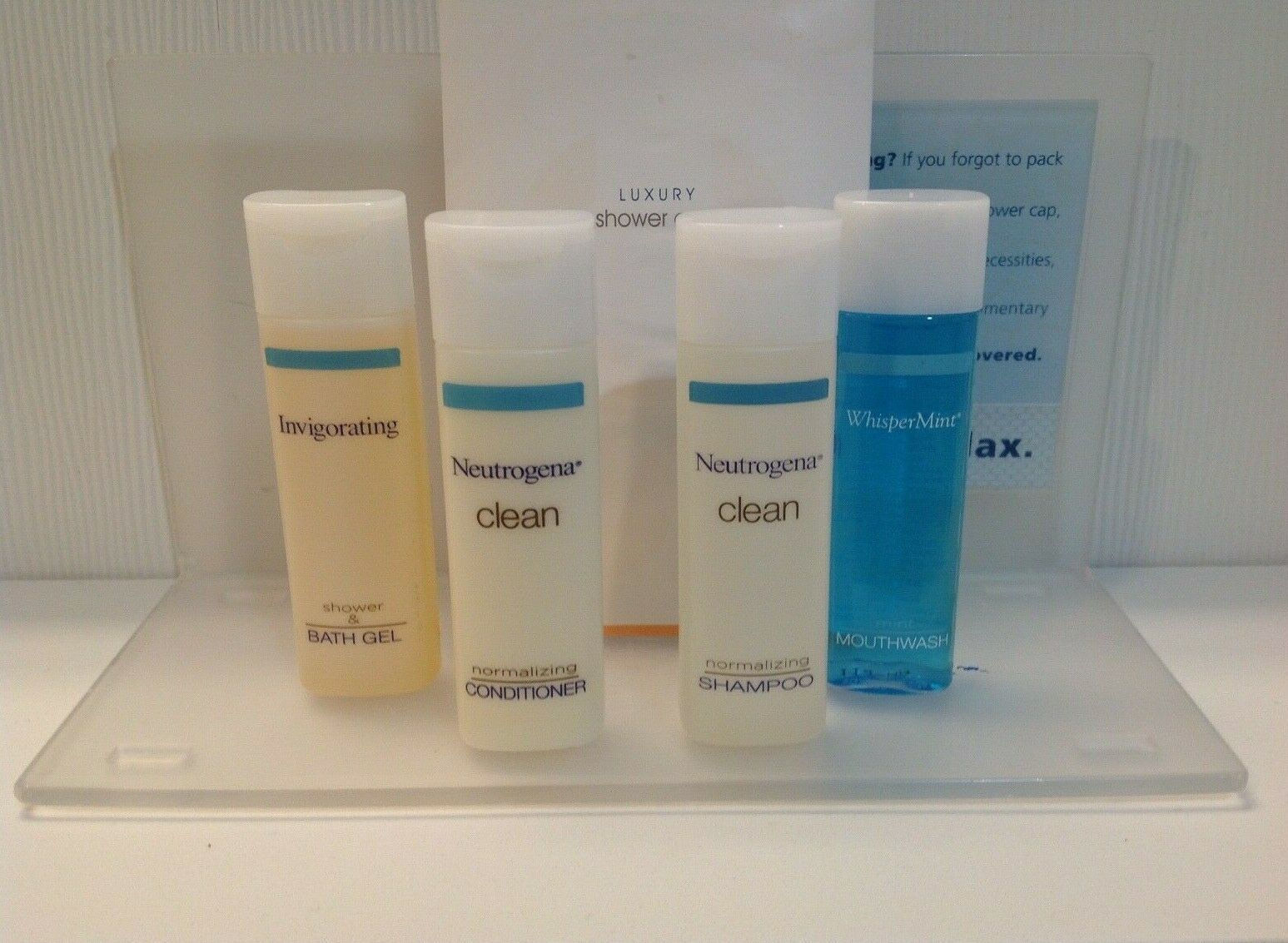 Neutrogena Travel Size Bath Gel Shampoo Conditioner Mouthwash &amp; Shower Cap - $11.62