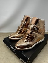 Bebe Sport Rose Gold Metallic High Top Retro Sneakers Women’s Shoe Size 8 - £39.14 GBP