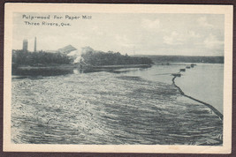 Three Rivers, Quebec Canada Antique Postcard - Pulpwood for Paper Mill - £9.82 GBP