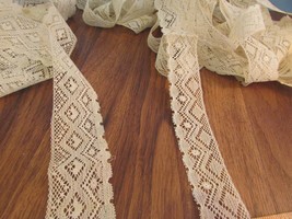 11 yds different width vintage trim  ribbon lace  white 1&quot; 2&quot; wide DECOR... - $22.50