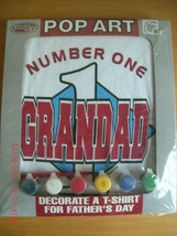 NEW NUMBER ONE GRANDAD T-shirt Decorating Kit sz L grandfather gift tee ... - £7.90 GBP