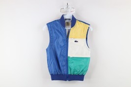 Vintage 80s Izod Lacoste Boys Small Color Block Lined Full Zip Vest Jacket - $42.04