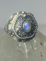 Poison ring Moonstone boho ring sterling silver women - £69.03 GBP