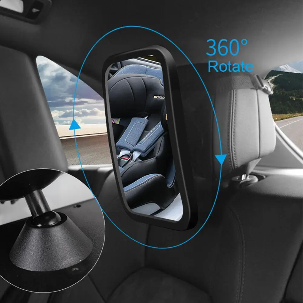 360¡ã Rotation Car Baby Rearview Mirror - Adjustable Headrest Mount for Child - £22.95 GBP